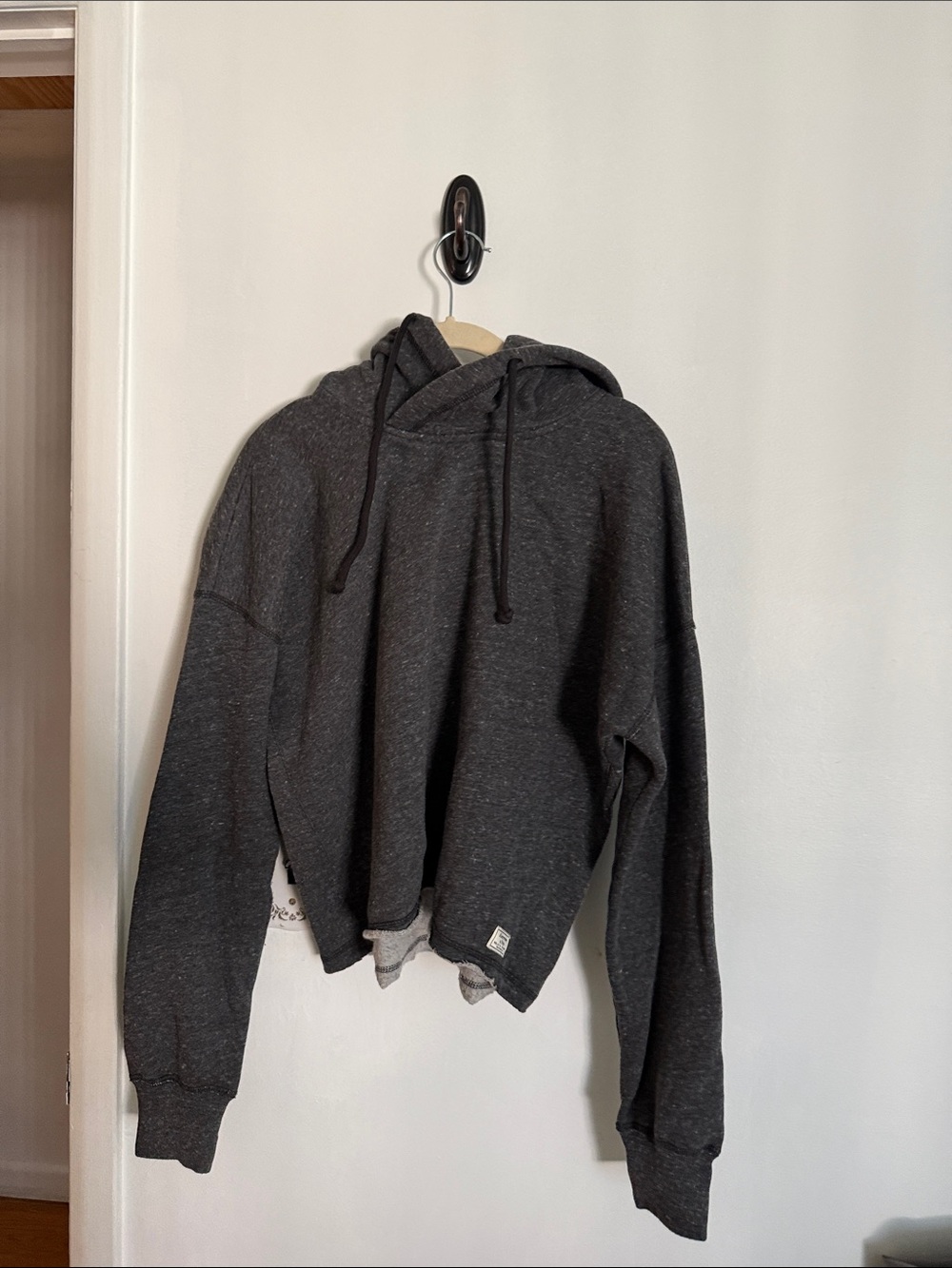 Abercrombie and fitch grey cropped hoodie size small